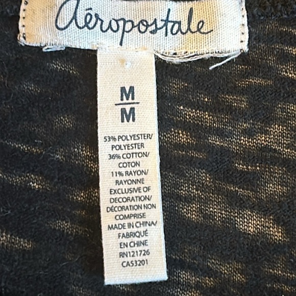 Aeropostale Black Boho Cap Sleeve Fringe Bottom Crop Top Women’s Medium - Picture 6 of 6